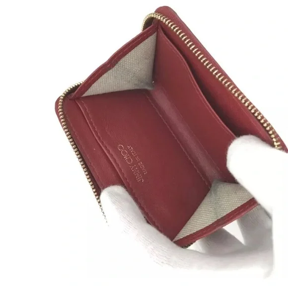 Authentic Jimmy Choo Heart Star Leather Coin Purse Wallet Bicolor VALENTINES 💘 - Picture 5 of 13